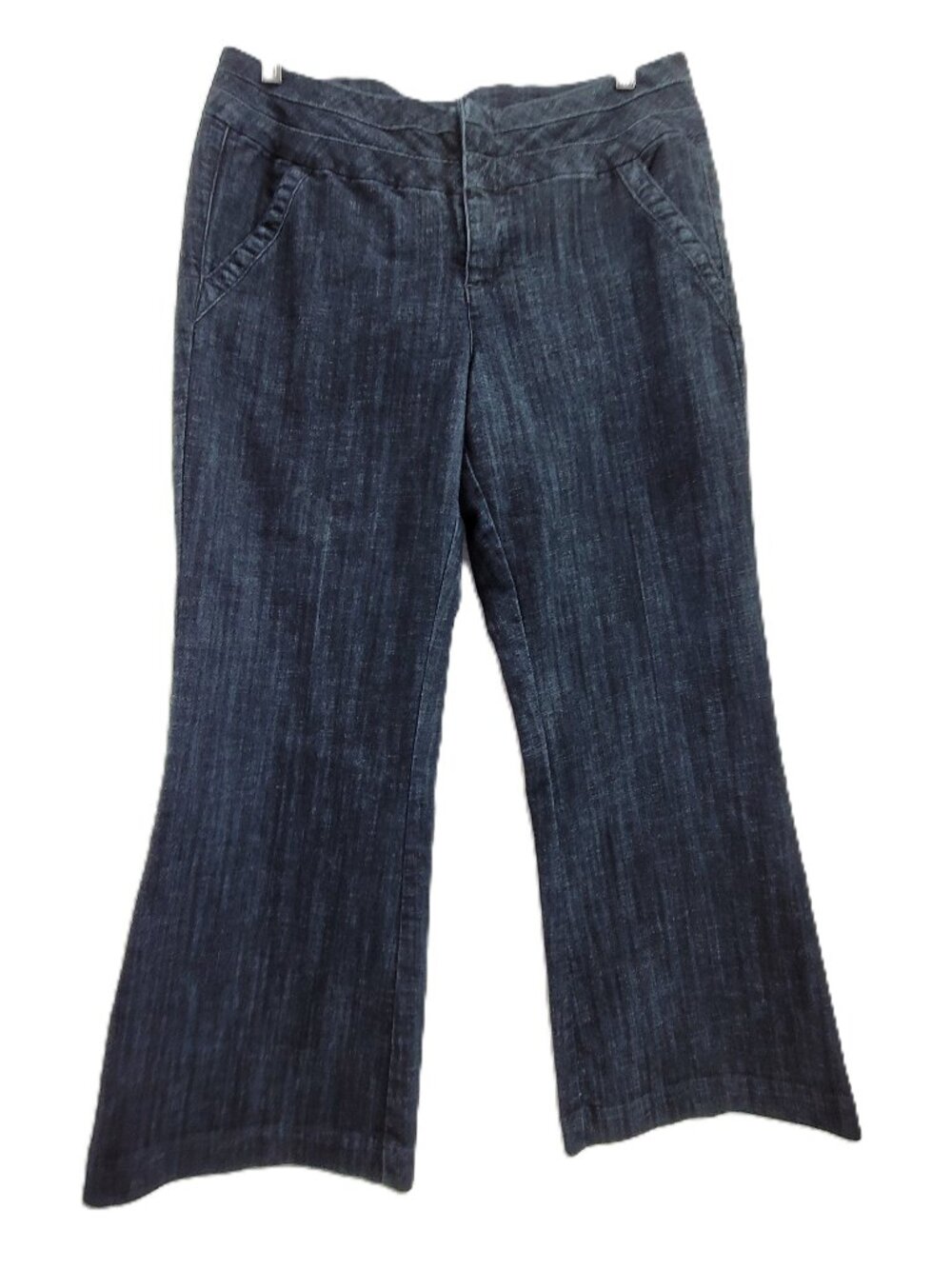 Maurices Trouser Jeans Women's 13/14 S Blue Stretch Denim Wide Flare Like Dojo